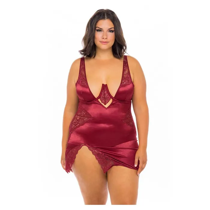 Oh La La Cheri Allegra Satin and Lace Babydoll Dress iloveexcitement Vibrators