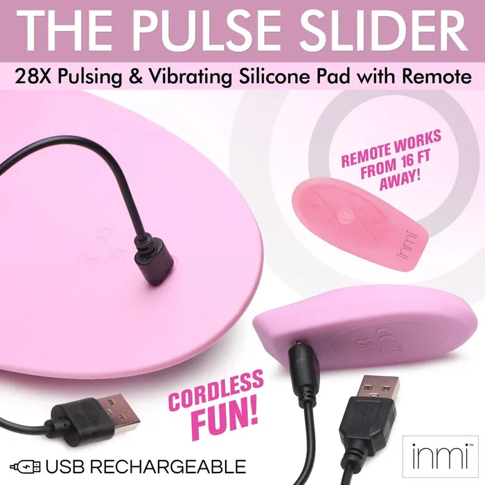 Female Sex Toys XR Brands Inmi The Pulse Slider 28x Pulsing Vibrating Silicone Pad