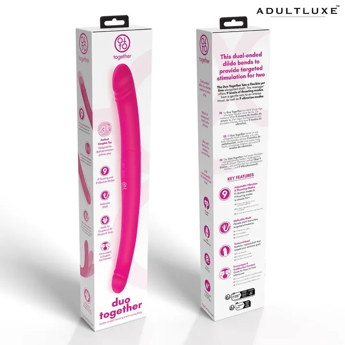 Vibrators Together Vibe Duo 175 Inches Thrusting and Vibrating Dual Dildo Together Vibe