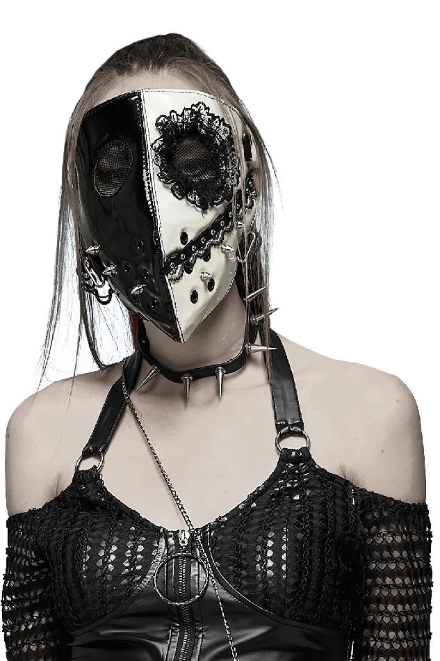 Vibrators EVEs SECRETS Gothic Black and White Mask with Lace Detailing and Vents