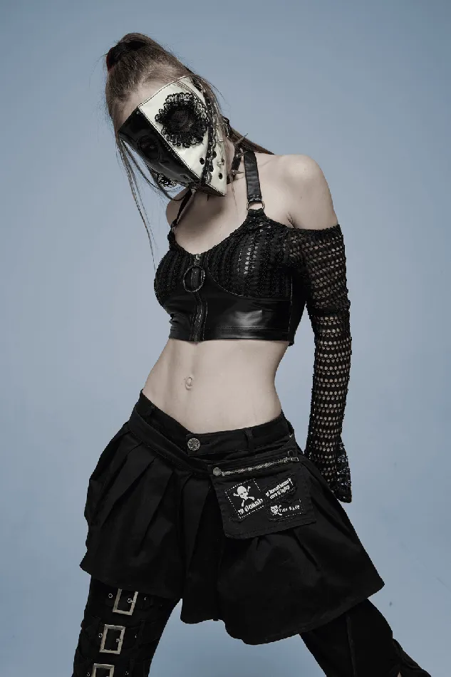 Vibrators EVEs SECRETS Gothic Black and White Mask with Lace Detailing and Vents