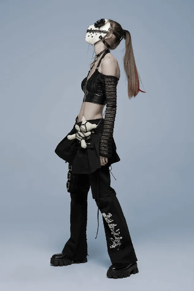 Vibrators EVEs SECRETS Gothic Black and White Mask with Lace Detailing and Vents