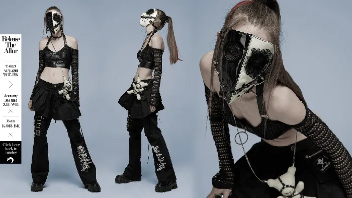 Vibrators EVEs SECRETS Gothic Black and White Mask with Lace Detailing and Vents