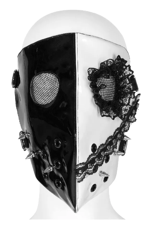 Vibrators EVEs SECRETS Gothic Black and White Mask with Lace Detailing and Vents