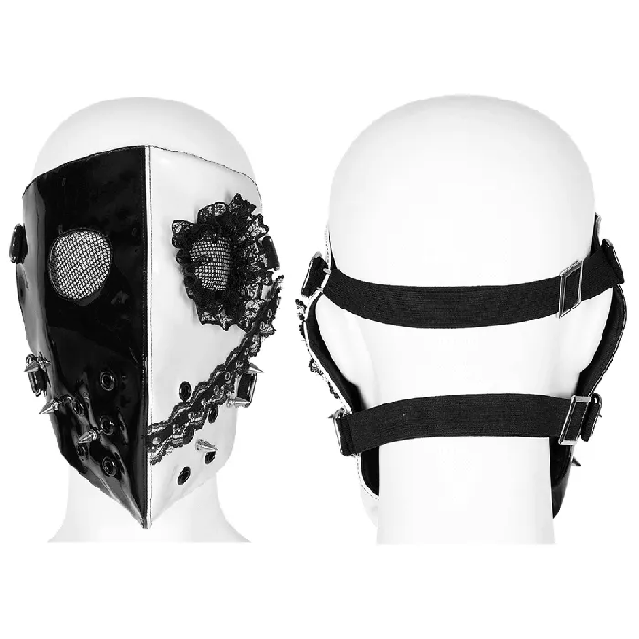 Vibrators EVEs SECRETS Gothic Black and White Mask with Lace Detailing and Vents