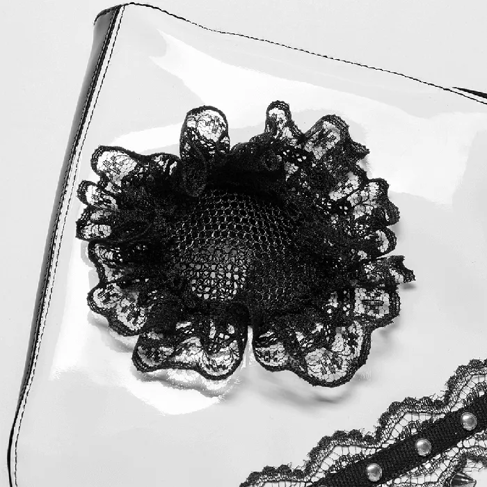 Vibrators EVEs SECRETS Gothic Black and White Mask with Lace Detailing and Vents