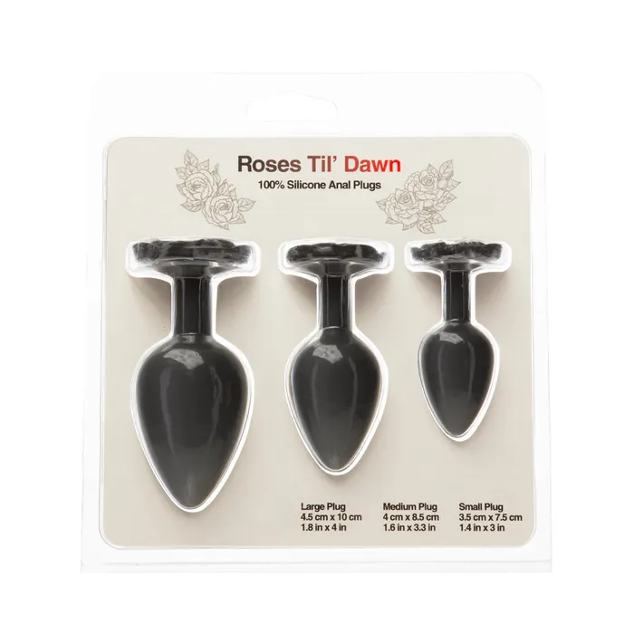 BMS Roses Til Dawn Silicone Anal Plug Kit Starter Kit Black BMS Enterprises Anal