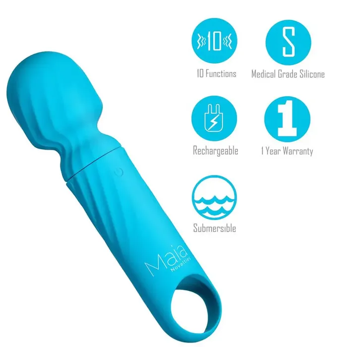 Dolly Blue Silicone Mini Wand Rechargeable Maia Toys Vibrators Dolly Blue Silicone Mini Wand Rechargeable Maia Toys Vibrators