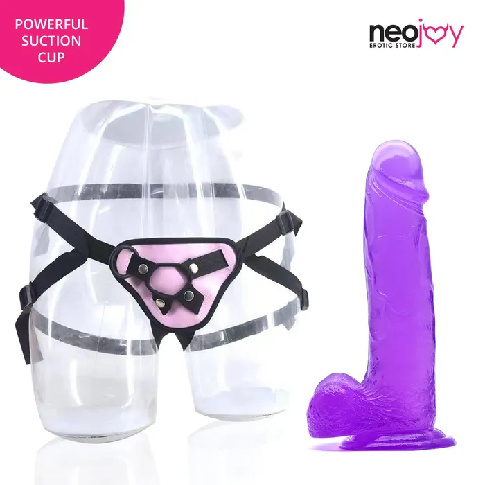 Neojoy Jelly Dildo With StrapOn Dong Purple 20cm 79 inch Neojoy Dildos