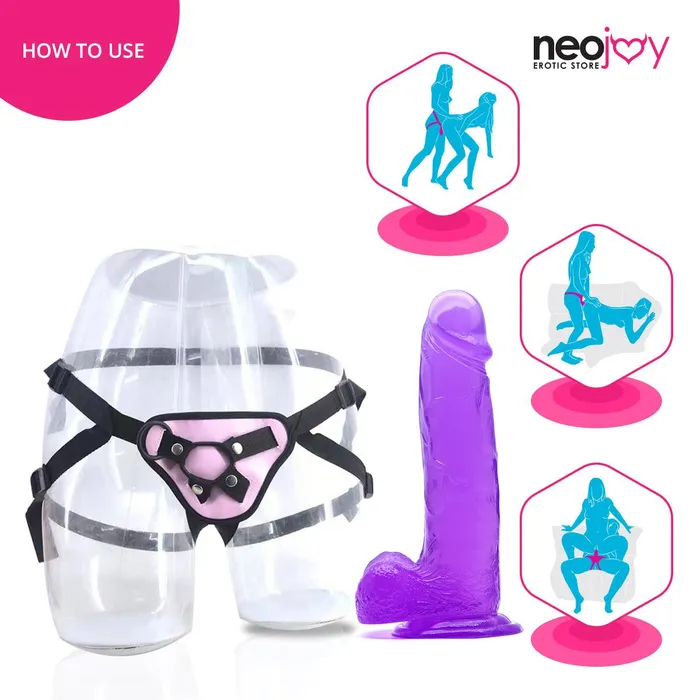 Neojoy Jelly Dildo With StrapOn Dong Purple 20cm 79 inch Neojoy Dildos