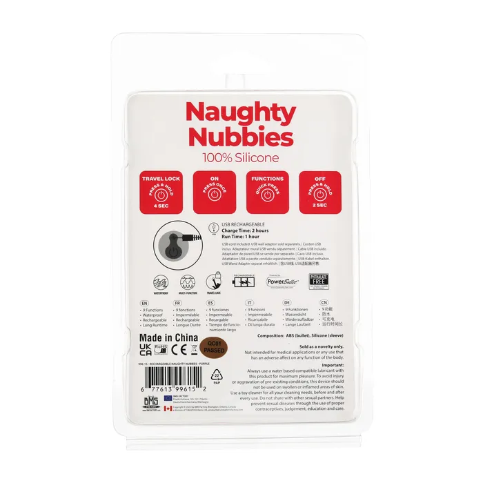 Vibrators PowerBullet PowerBullet Rechargeable Naughty Nubbies Silicone Finger Vibe Pink