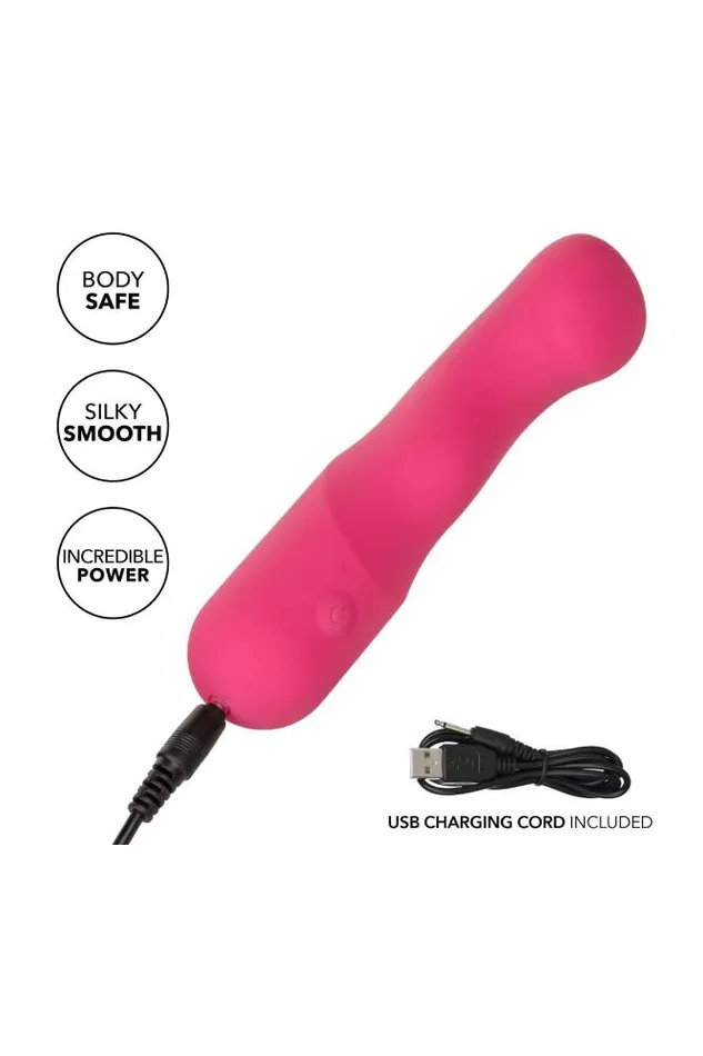 Cal Exotics Liquid Silicone Pixies Curvy Mini Vibe Pink Cal Exotics Vibrators