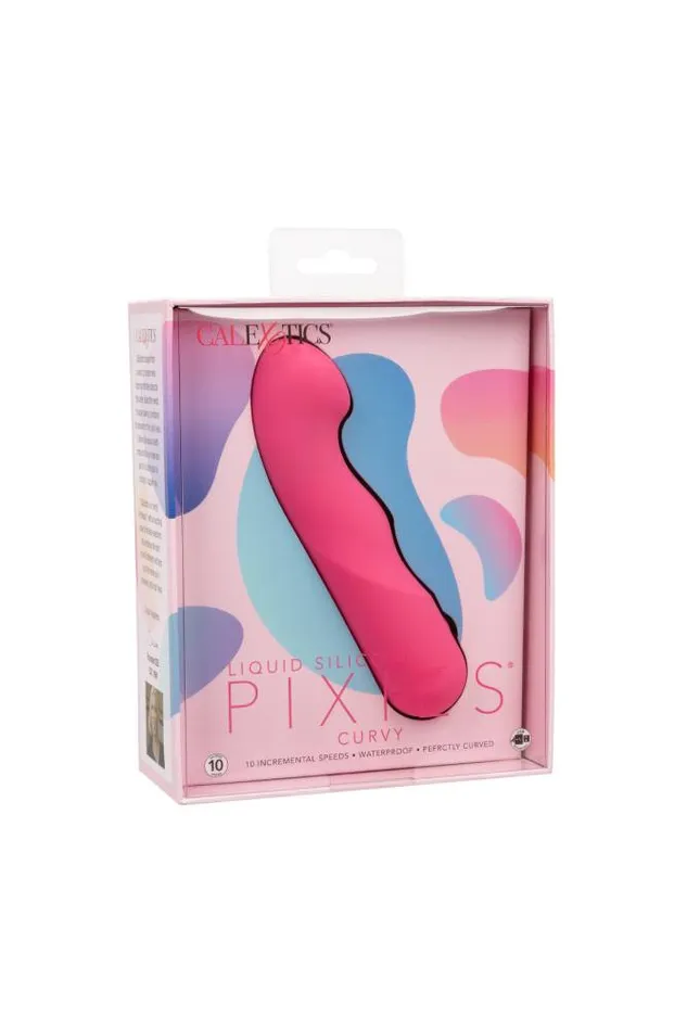 Cal Exotics Liquid Silicone Pixies Curvy Mini Vibe Pink Cal Exotics Vibrators
