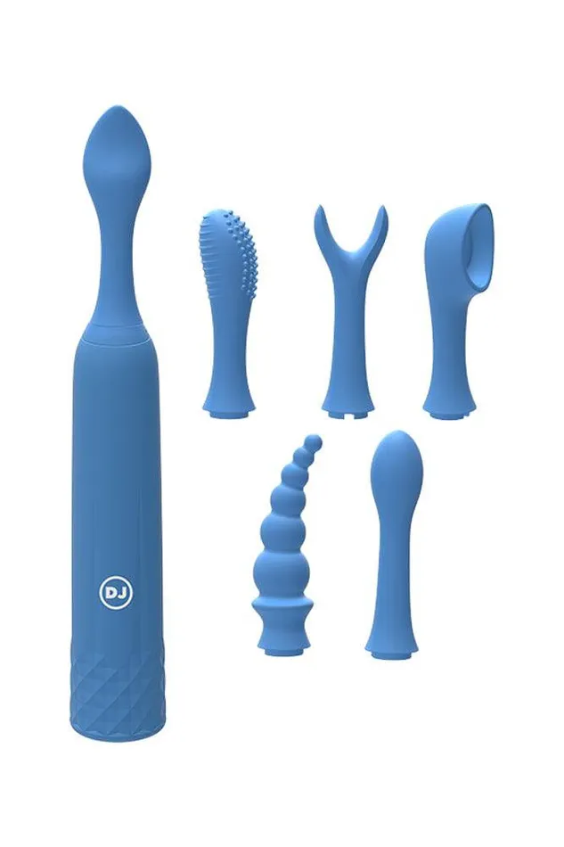 Doc Johnson Vibrators Doc Johnson iVibe iQuiver 7 Piece Interchangeable Vibrator Set Periwinkle Blue