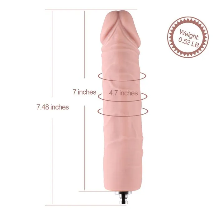 HiSmith Anal HiSmith Veined Silicone KlicLok Dildo 7 Inch Light