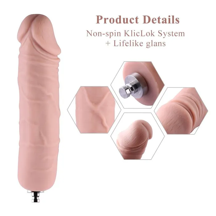 HiSmith Anal HiSmith Veined Silicone KlicLok Dildo 7 Inch Light