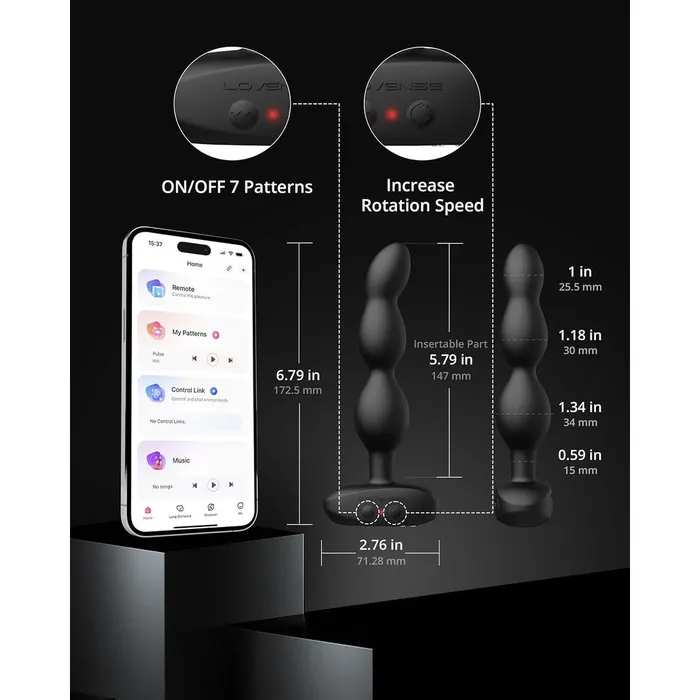 Lovense Ridge Vibrating and Rotating Anal Beads Lovense Male Sex Toys