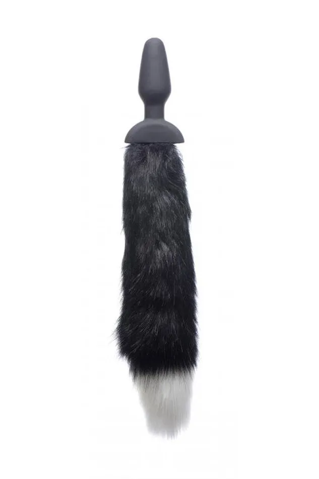 Male Sex Toys XR Brands XR Brands Tailz Waggerz Moving and Vibrating Fox Tail Anal Plug With Remote