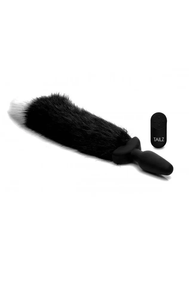 Male Sex Toys XR Brands XR Brands Tailz Waggerz Moving and Vibrating Fox Tail Anal Plug With Remote