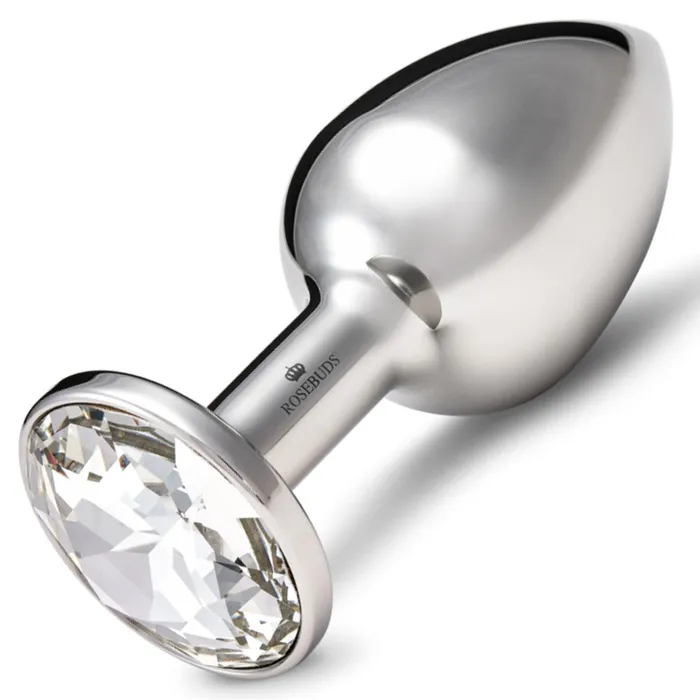 Rosebuds Anal Rosebuds Stainless Steel Butt Plug Medium Clear