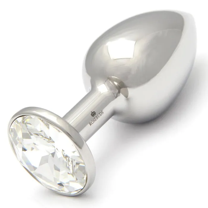 Rosebuds Anal Rosebuds Stainless Steel Butt Plug Medium Clear