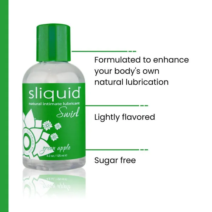 Sliquid Naturals Swirl Green Apple Flavored Lubricant Sliquid Lubricants