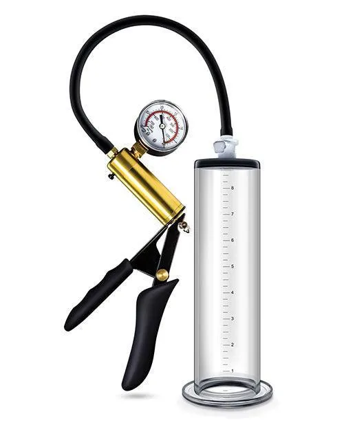 Blush Novelties Male Sex Toys Blush Performance Vx6 Vacuum Penis Pump Wbrass Pistol Pressure Gauge Clear