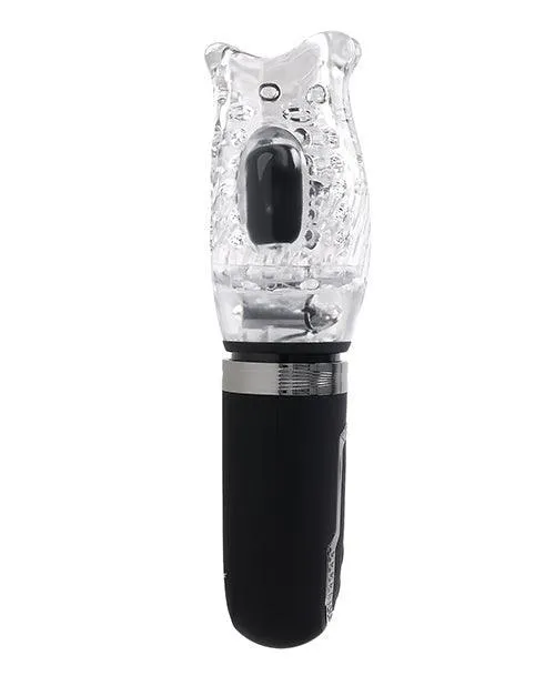 Evolved Novelties INC Anal Zero Tolerance Thrill Ride Rechargeable Stroker BlackClear Evolved Novelties INC Anal Zero Tolerance Thrill Ride Rechargeable Stroker BlackClear