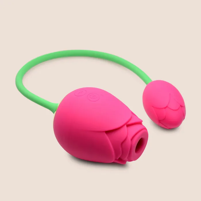 Vibrators XR Brands Bloomgasm Rose Duet Rosette sucking and vibrating