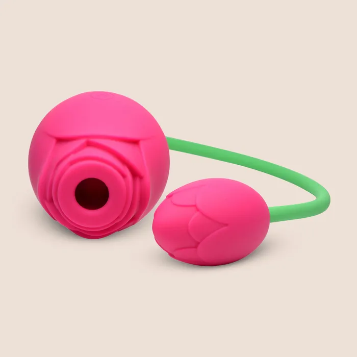 Vibrators XR Brands Bloomgasm Rose Duet Rosette sucking and vibrating