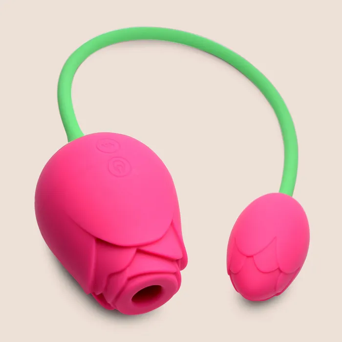 Vibrators XR Brands Bloomgasm Rose Duet Rosette sucking and vibrating