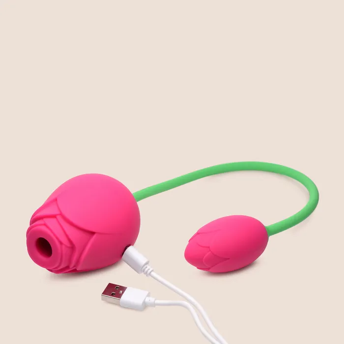 Vibrators XR Brands Bloomgasm Rose Duet Rosette sucking and vibrating