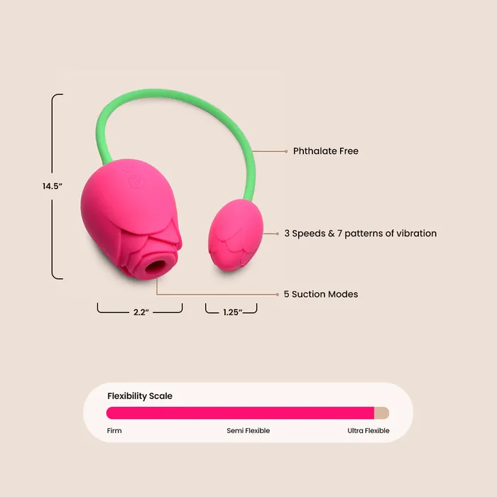 Vibrators XR Brands Bloomgasm Rose Duet Rosette sucking and vibrating