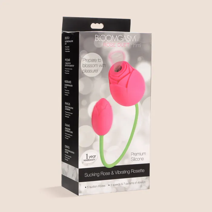Vibrators XR Brands Bloomgasm Rose Duet Rosette sucking and vibrating