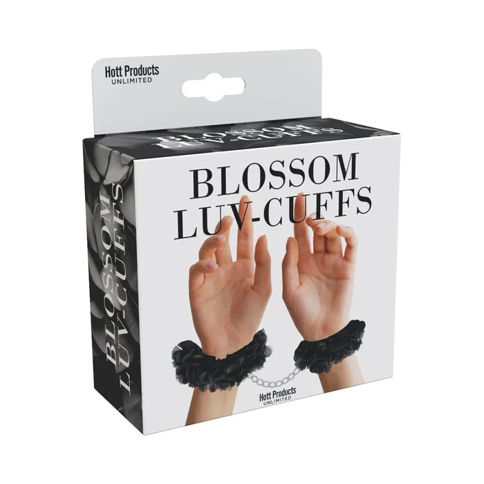 Anal Hott Products Unlimited Blossom Luv Cuffs Flower Hand Cuffs Black