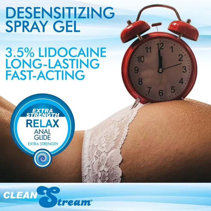 CleanStream Sexual Health Wellbeing Relax Desensitizing Lubricant with Nozzle Tip 8 oz