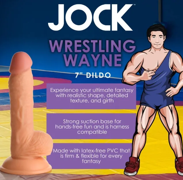 Female Sex Toys Curve Toys Fantasy JOCK Wrestling Wayne 7 Light Dildo with Balls
