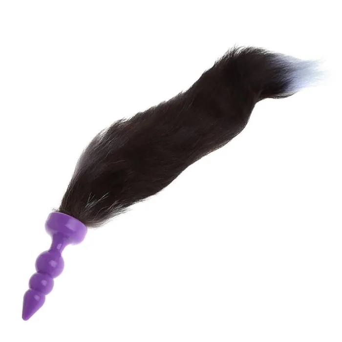 16 Black Fox Tail Silicone Plug Love Plugs Anal