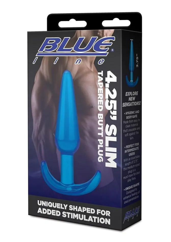 Anal Blue Line CandB Gear Blue Line Slim Tapered Butt Plug