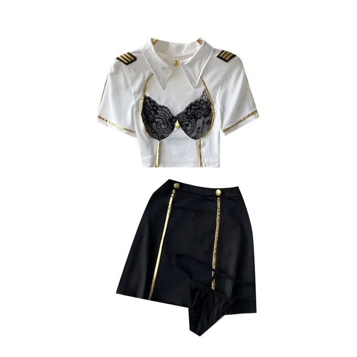 Anal Sinderella Captains Charm AviationThemed Lingerie Set