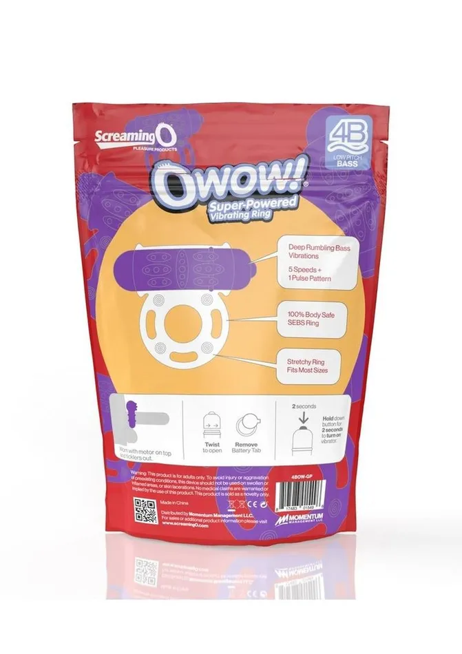 Screaming O 4b O Wow Vibrating Ring Screaming O Male Sex Toys