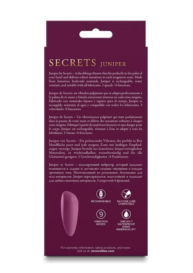 Secrets Female Sex Toys Secrets Juniper Rechargeable Silicone Vibrator
