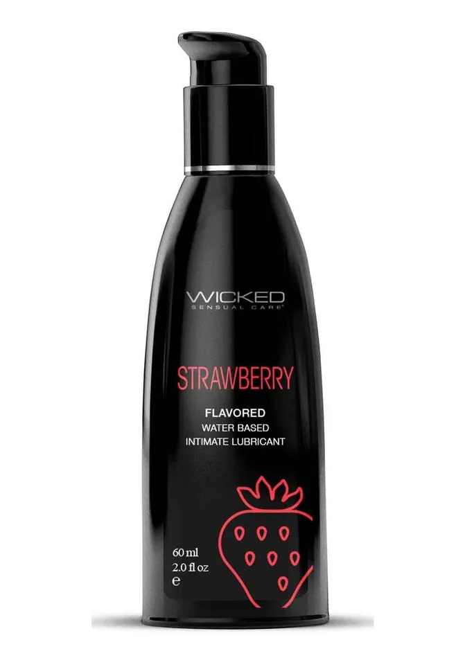 Wicked Aqua Water Based Flavored Lubricant Strawberry Wicked Aqua Lubricants