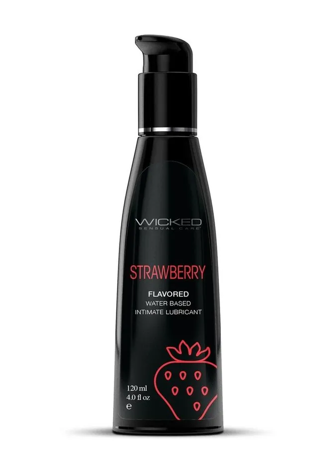 Wicked Aqua Water Based Flavored Lubricant Strawberry Wicked Aqua Lubricants