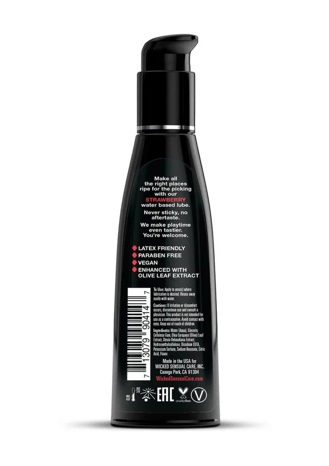 Wicked Aqua Water Based Flavored Lubricant Strawberry Wicked Aqua Lubricants