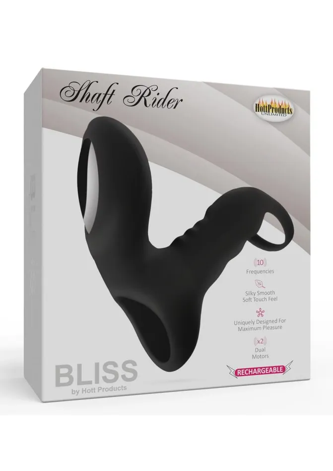 Bliss Female Sex Toys Bliss Shaft Rider Rechargeable Multi Speed Vibrating Cockring