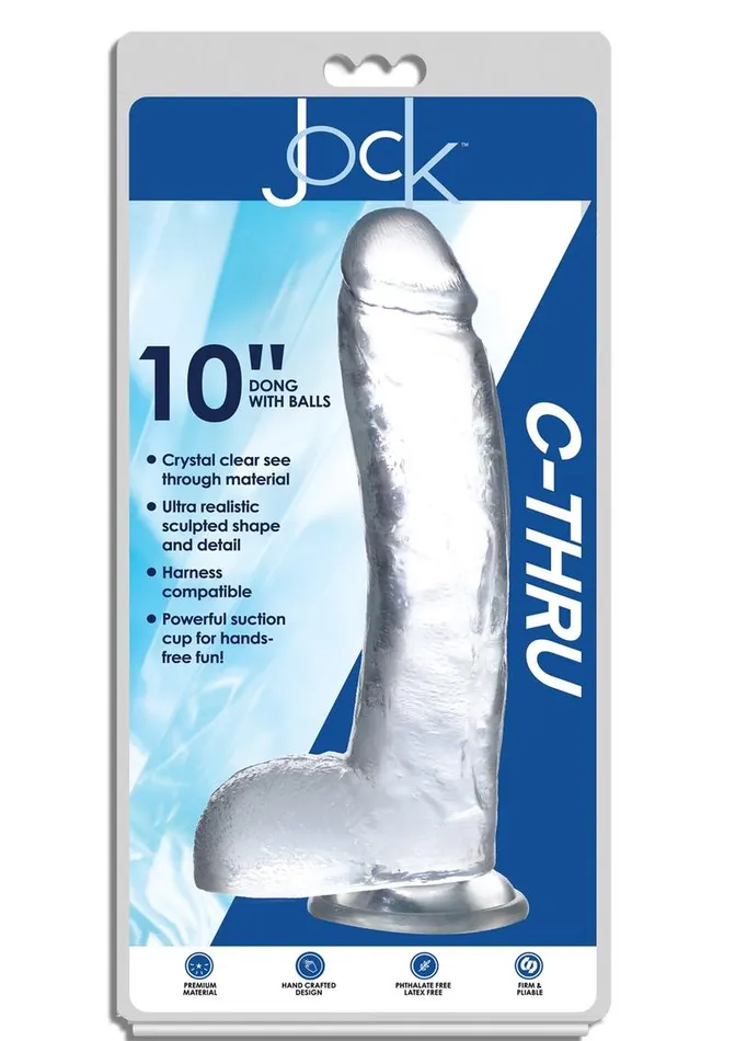 Jock CThru Realistic Dong with Balls Jock Dildos