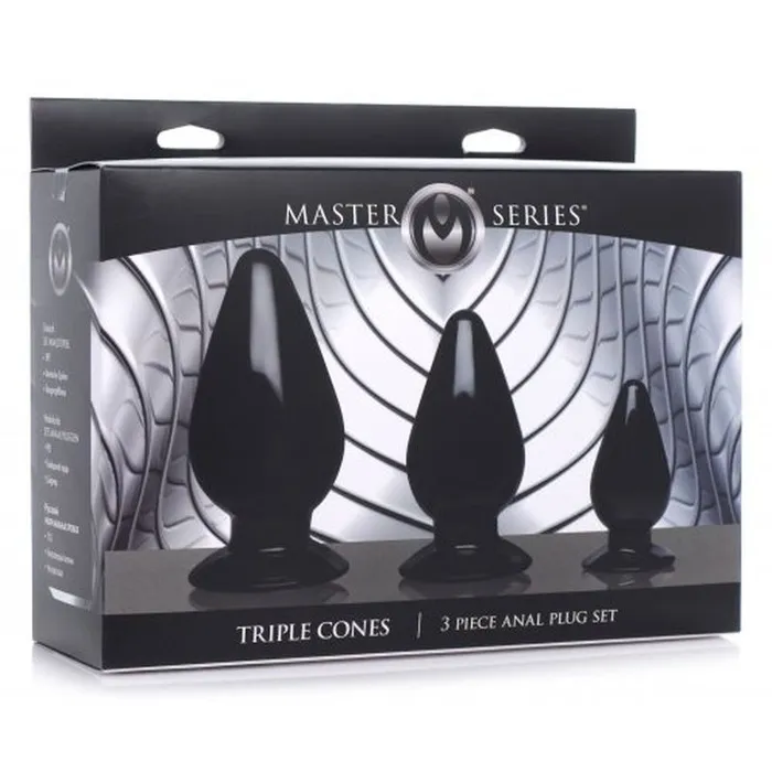 Master Series Anal Triple Cones 3 Pc Anal Plug Set Black Master Series Anal Triple Cones 3 Pc Anal Plug Set Black