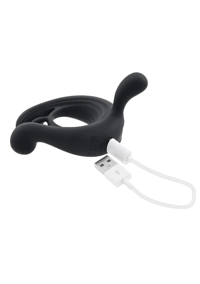 Playboy Male Sex Toys Playboy Triple Play Rechargeable Silicone Cock Ring with Remote Control