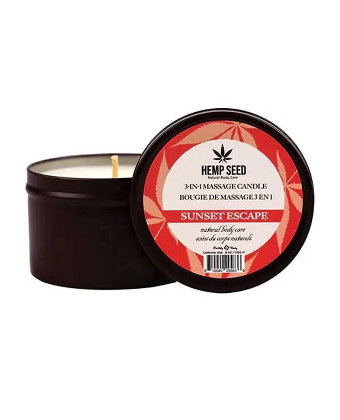2024 Holiday Sale Specials Couples Hemp Seed 3in1 Massage Candle Sunset Escape 6 Oz